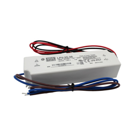 LPV-35-36, driver LED, Classe 2, 36 W, 36 V, 1 A CV, MEAN WELL