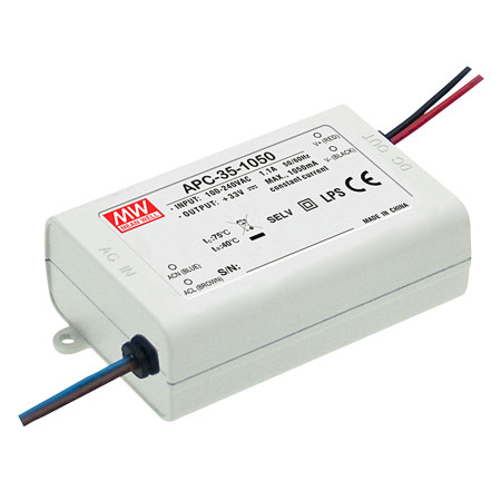APC-35-500, driver LED, 35 W, 25-70 V, 500 mA CC, MEAN WELL