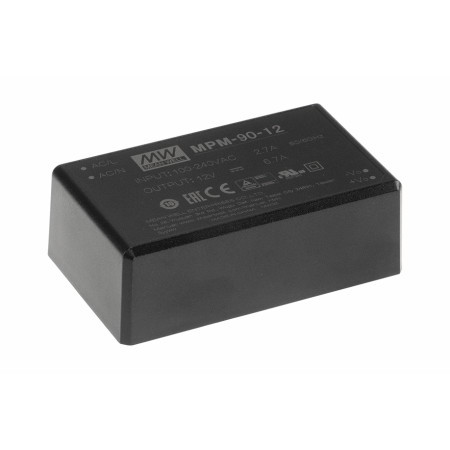 MPM-90-12 Alimentation à découpage, module, 90 W, 12 V, 6,7 A, MEAN WELL