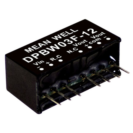 DPBW03F-05 DC/DC converter 9-36V:+/-5V 300mA 3W, MEAN WELL