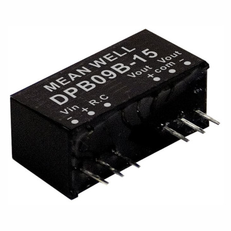 DPB09A-12 DC/DC Converter 12:+/-12V +/-375mA 9W, MEAN WELL
