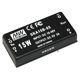 SKA15C-5 DC/DC Converter 36-72V:+5V 3000mA 15W, MEAN WELL