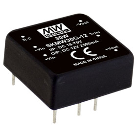 Convertisseur CC/CC SKMW30F-15 9-36 V : +15 V, 2 A, 30 W, MEAN WELL