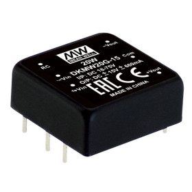 Convertisseur CC/CC DKMW20F-15 9-36 V : ±15 V, 660 mA, 20 W, MEAN WELL