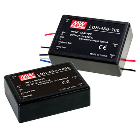 LDH-45A-700DA, convertisseur CC/CC pour LED, 9-18 V : 700 mA, DALI, MEAN WELL
