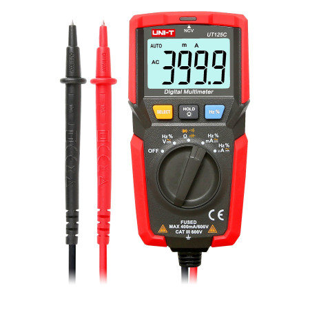 UT125C Pocket Size Digital Multimeter, 4000 Counts, CAT III 600V - BiF Electronic