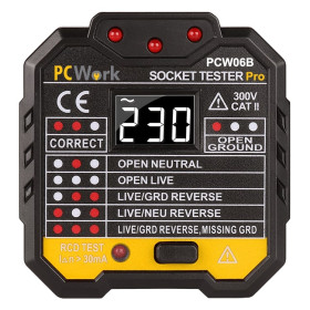 PCW06B Socket tester, RCD tester, CAT II 300V - BiF Electronic