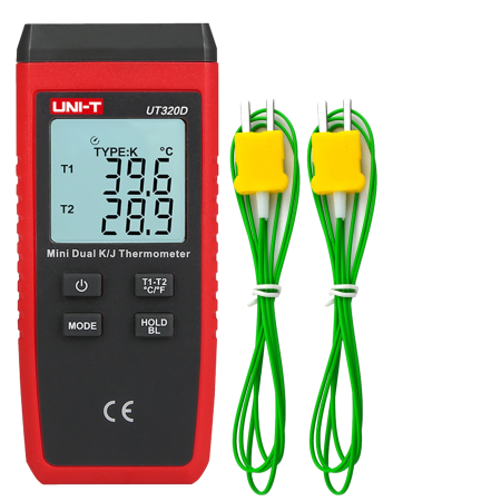 UT320D Mini Contact Type Thermometer, 2 Channel - BiF Electronic