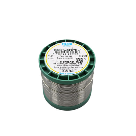 20961020 Felder solder wire, no-clean, lead-free, Sn96Ag4, 1 mm, 250g, roll - BiF Electronic