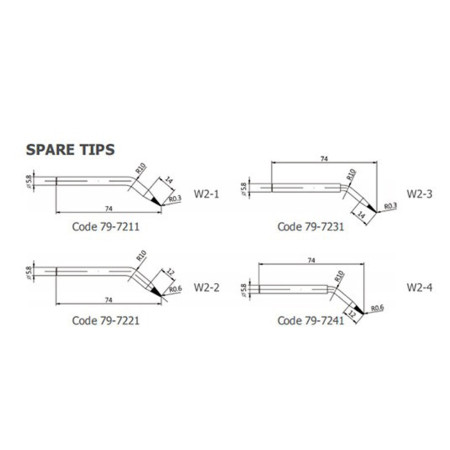 79-7211 W2-1 spare tip for ZD-551, ZD-555 - BiF Electronic