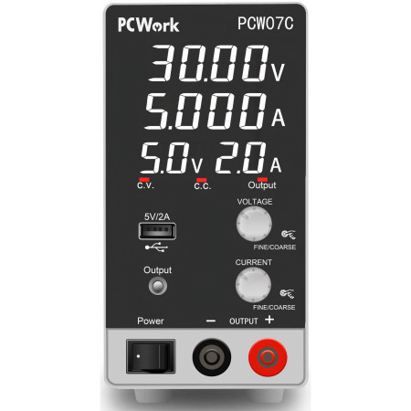 Alimentation de laboratoire PCW07C, alimentation à découpage CC 0-30 V, 0-5 A