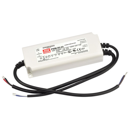 Alimentation LED PWM-90-24, IP67, 90 W, 24 V, 3,75 A, PWM, MEAN WELL