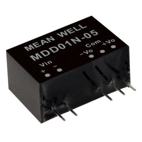 MDD01L-09 DC/DC Converter 5:9V 56mA 1W, MEAN WELL