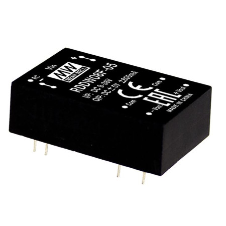 RDDW08G-05 DC/DC Converter 18-75V:+/-5V +/-800mA 8W, MEAN WELL