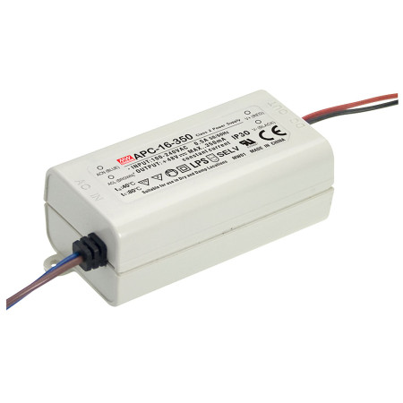 APC-16-700, driver LED, 16 W, 9-24 V, 700 mA CC, MEAN WELL