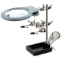 ZD-10M helping third hand, glass magnifier, soldering iron holder, LED