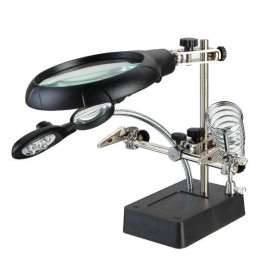ZD-126-3 helping hand, magnifier, LED light, soldering iron holder