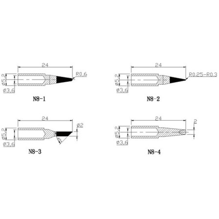79-1820 N8-2 Pointe de rechange pour ZD-8950, ZD-8961