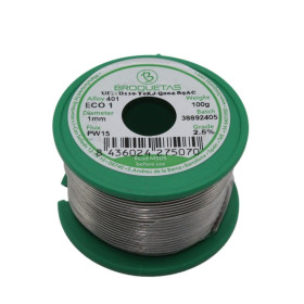 Lead-free solder wire 1.0 mm 100 g No-clean solder Sn99.3Cu0.7 FLUX PW15 BROQUETAS ECO 1
