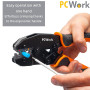 PCWork PCW04B Crimping Tool - with Ratchet Function - Adjustable Compression for Heat Shrink Connectors