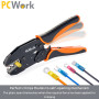 PCWork PCW04B Crimping Tool - with Ratchet Function - Adjustable Compression for Heat Shrink Connectors