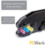 PCWork PCW04B Crimping Tool - with Ratchet Function - Adjustable Compression for Heat Shrink Connectors