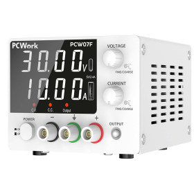 PCW07F Lab Power Supply 0-30V / 10A DC - 300W Adjustable Bench Power Supply with USB - Type-C