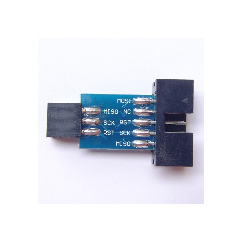 Turn AVRISP USBASP STK500 10 pin to 6 pin connecting plate