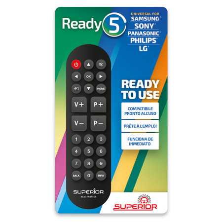 SUPERIOR Ready5 – Universal Remote Control For LG, Samsung, Sony, Philips & Panasonic (SUPTRB014)