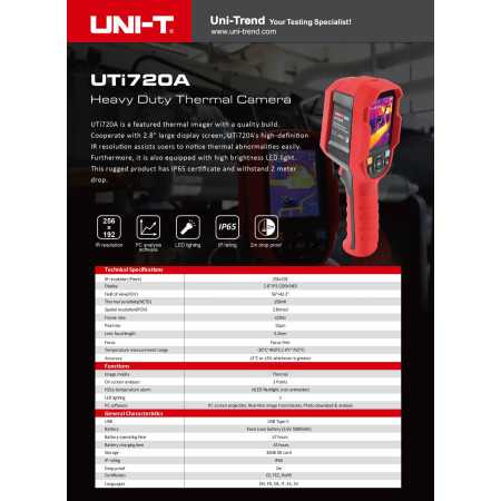 UTi720A thermal imaging camera, 256×192, professional