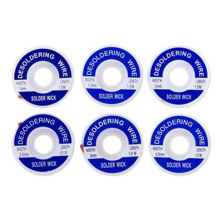 ZD-180 1.5MM Desoldering braid 1.5mm wide, 1.5m long, flux-soaked, copper