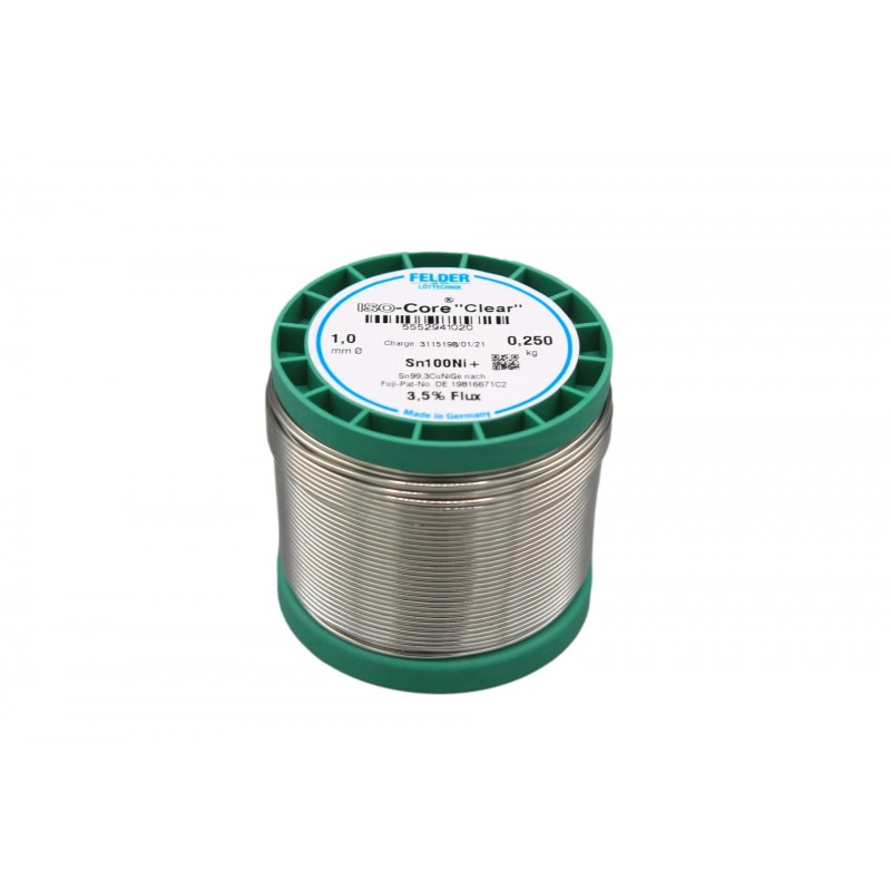 5552941020 Felder solder wire, lead-free, Sn100Ni+, 1 mm, 250g, roll