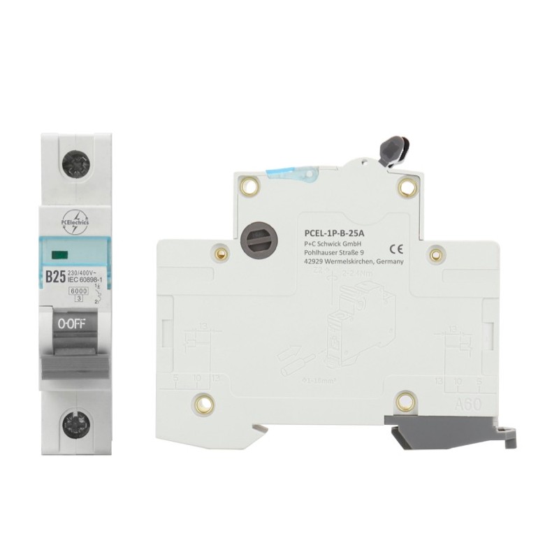 PCEL-1P-C-25A, Miniature circuit breaker, 1 pole, Type-C, 25A