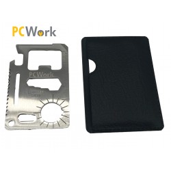 PCW08D Multitool 11 in 1, credit card design, stainless steel